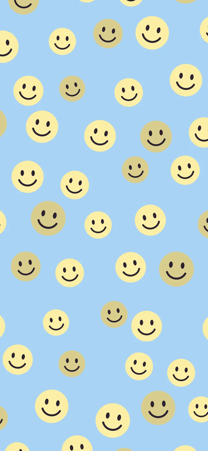 Light Blue and Pastel Yellow Smiley Face Pattern wallpaper for iPhone and Android