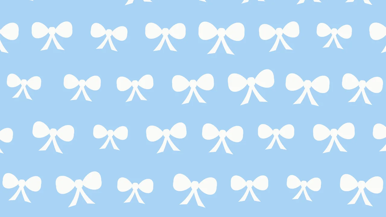 Light Blue and White Bow Pattern desktop wallpaper in 4K