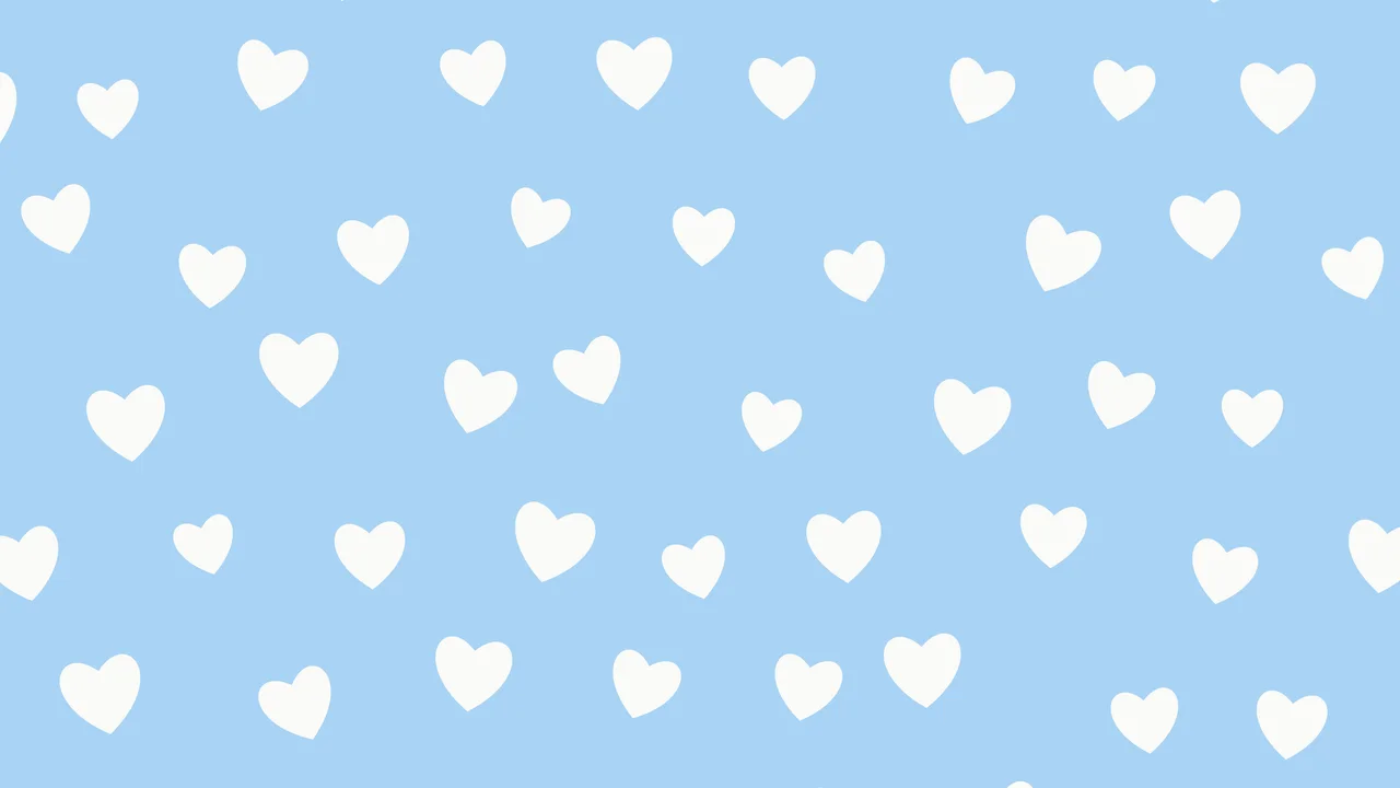 Light Blue and White Heart Pattern desktop wallpaper in 4K