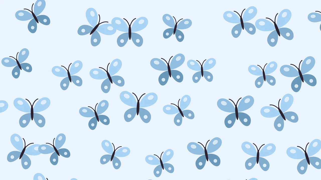 Light Blue Butterfly Pattern desktop wallpaper in 4K
