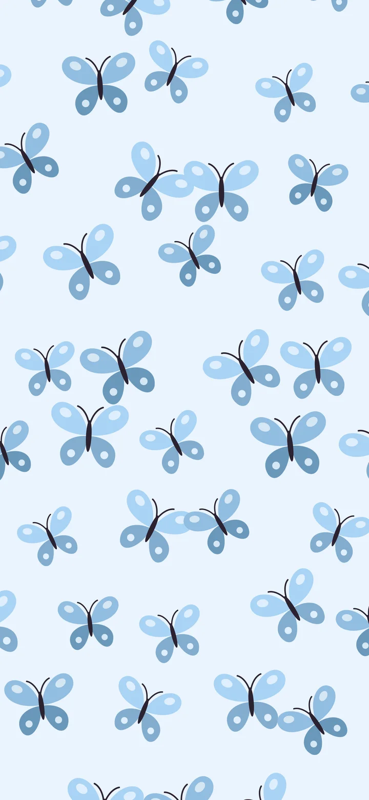 Light Blue Butterfly Pattern wallpaper for iPhone and Android