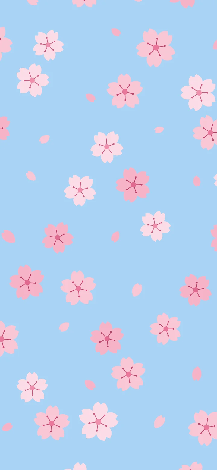 Light Blue Cherry Blossom Pattern wallpaper for iPhone and Android