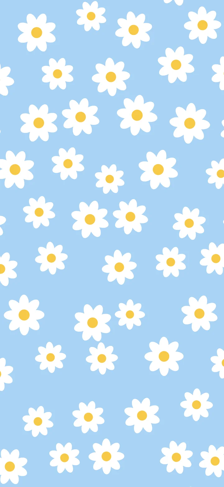 Light Blue Daisy Flower Pattern wallpaper for iPhone and Android