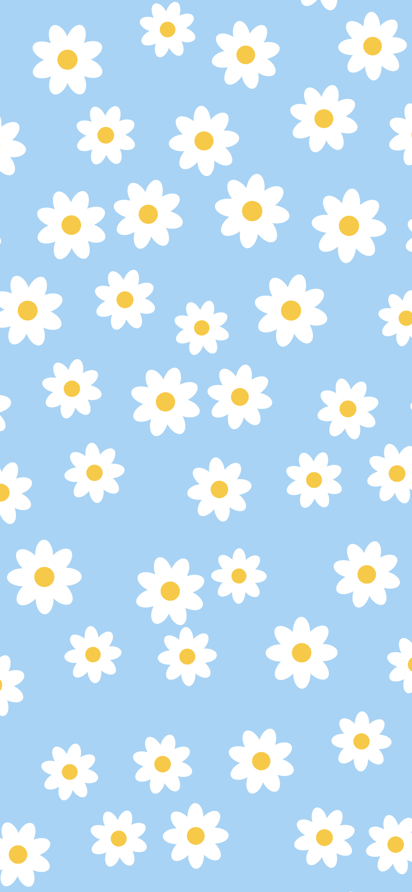 Light Blue Daisy Flower Pattern wallpaper for iPhone and Android