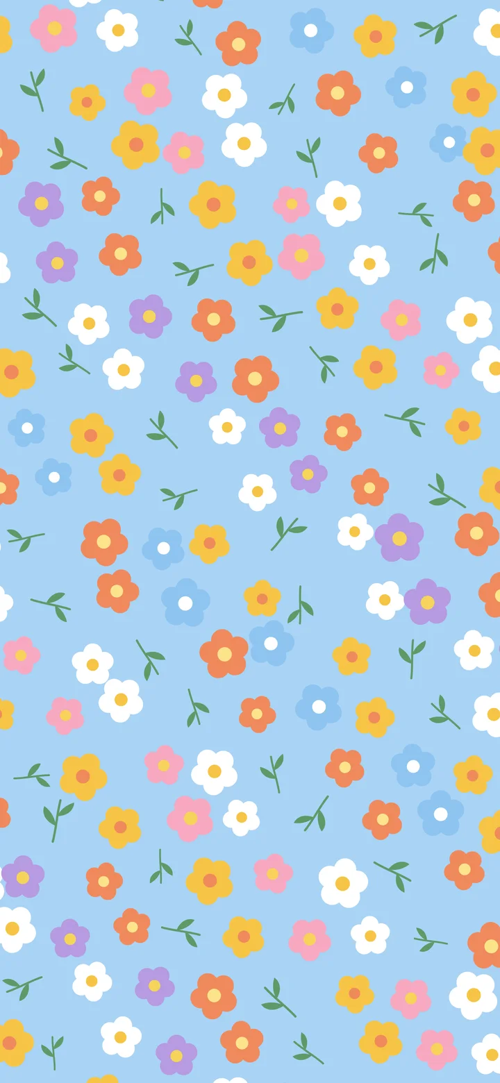 Light Blue Ditsy Floral Pattern wallpaper for iPhone and Android