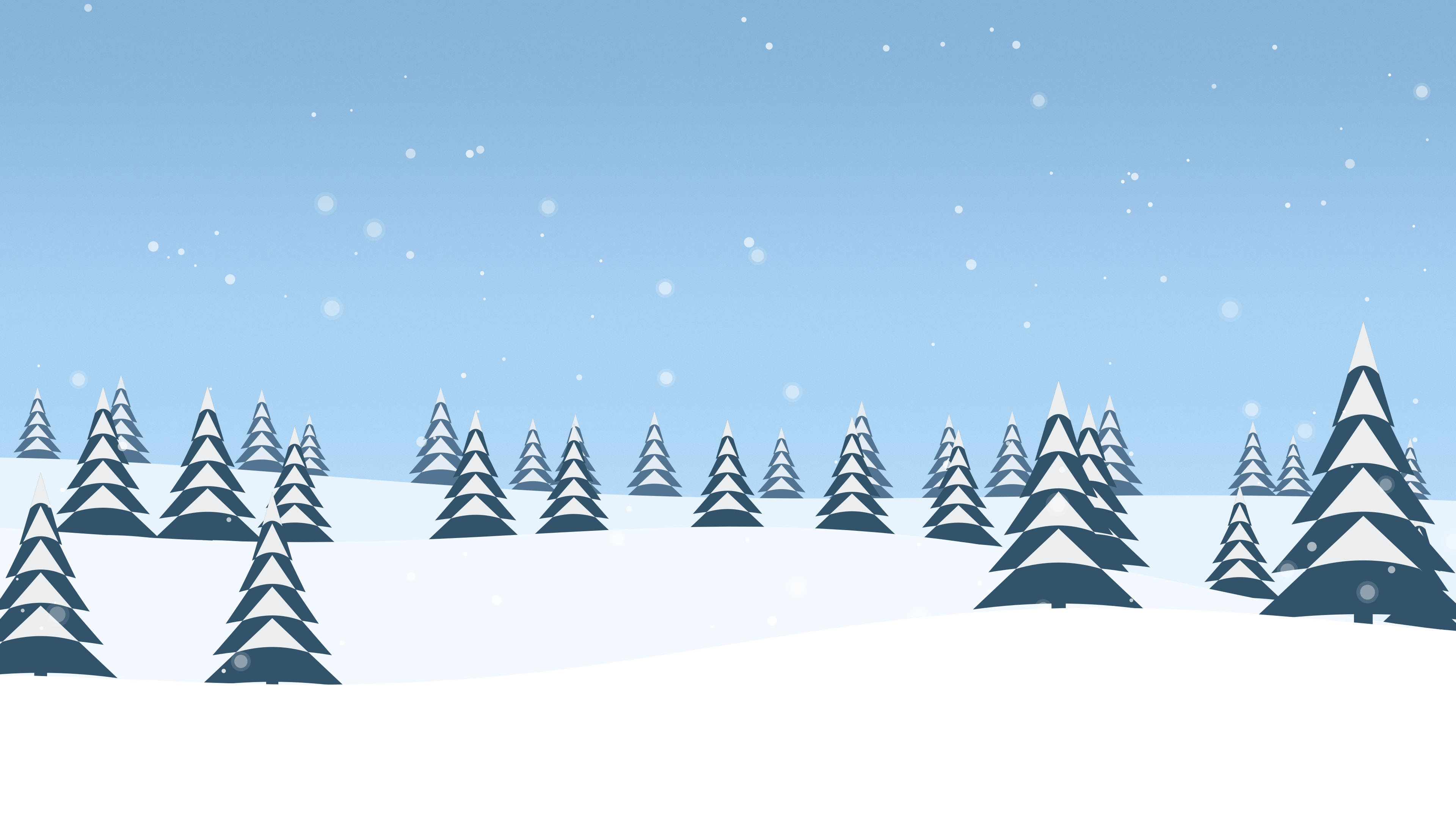Light Blue Snowy Forest desktop wallpaper in 4K