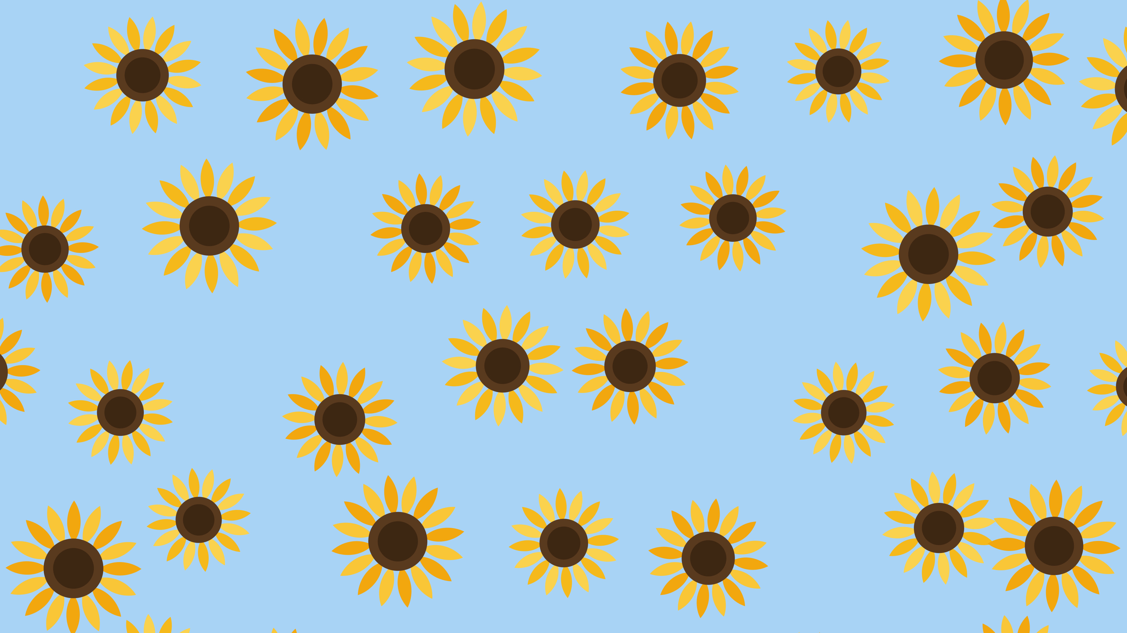 Light Blue Sunflower Pattern desktop wallpaper in 4K
