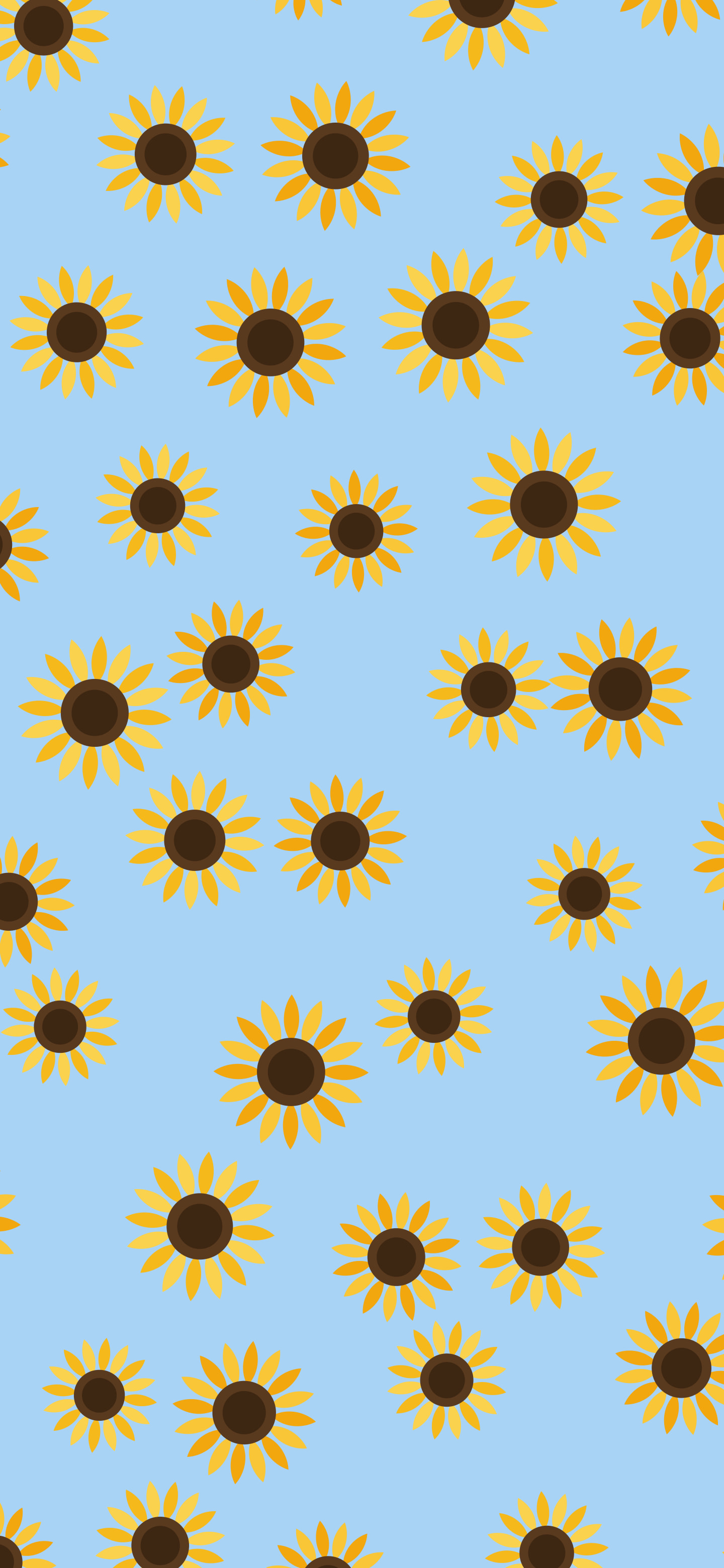 Light Blue Sunflower Pattern wallpaper for iPhone and Android