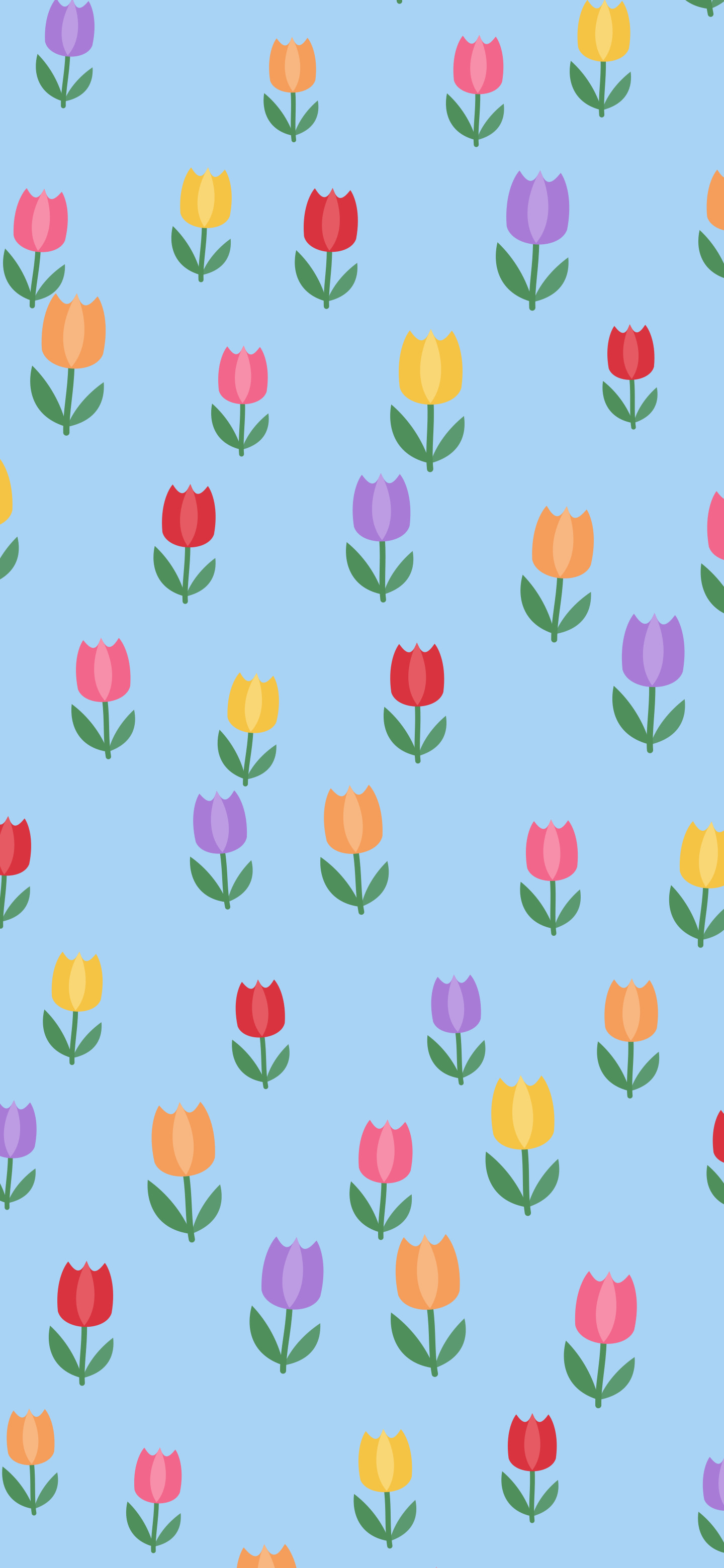 Light Blue Tulip Pattern wallpaper for iPhone and Android