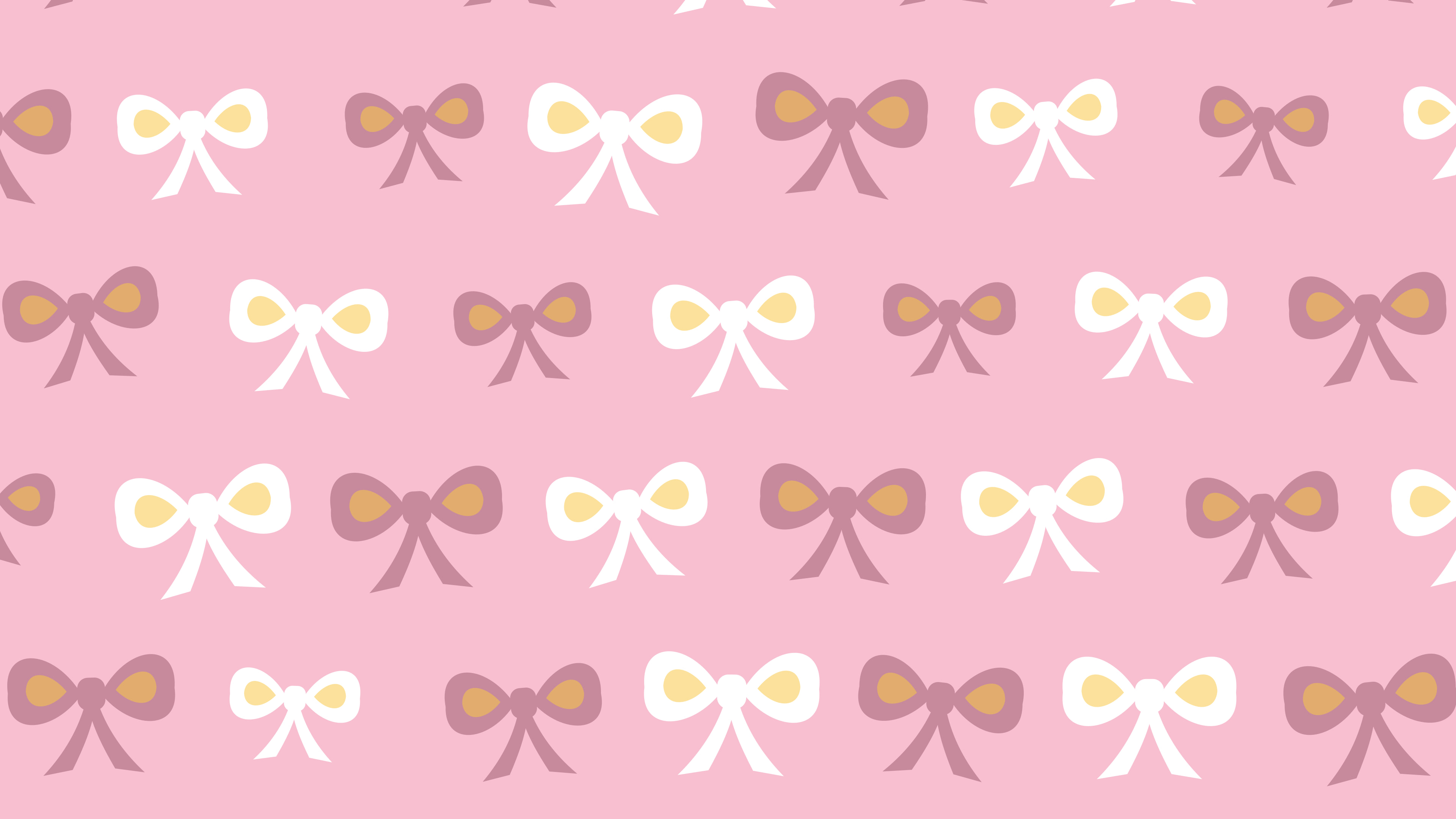 Light Pink Bow Pattern desktop wallpaper in 4K