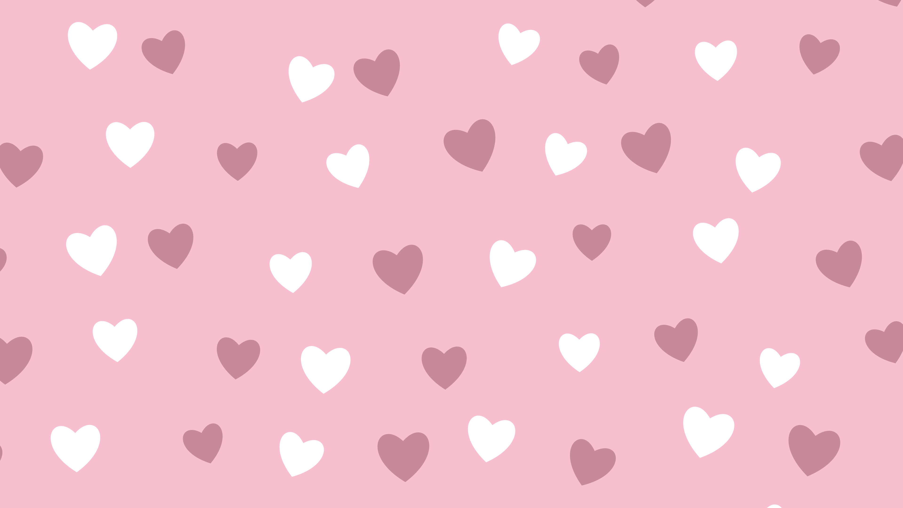 Light Pink Heart Pattern desktop wallpaper in 4K