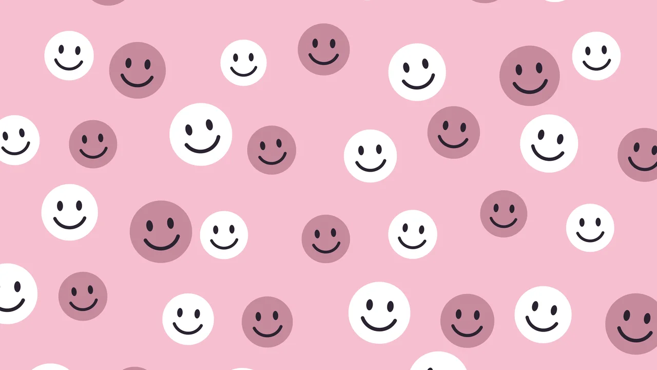Light Pink Smiley Face Pattern desktop wallpaper in 4K