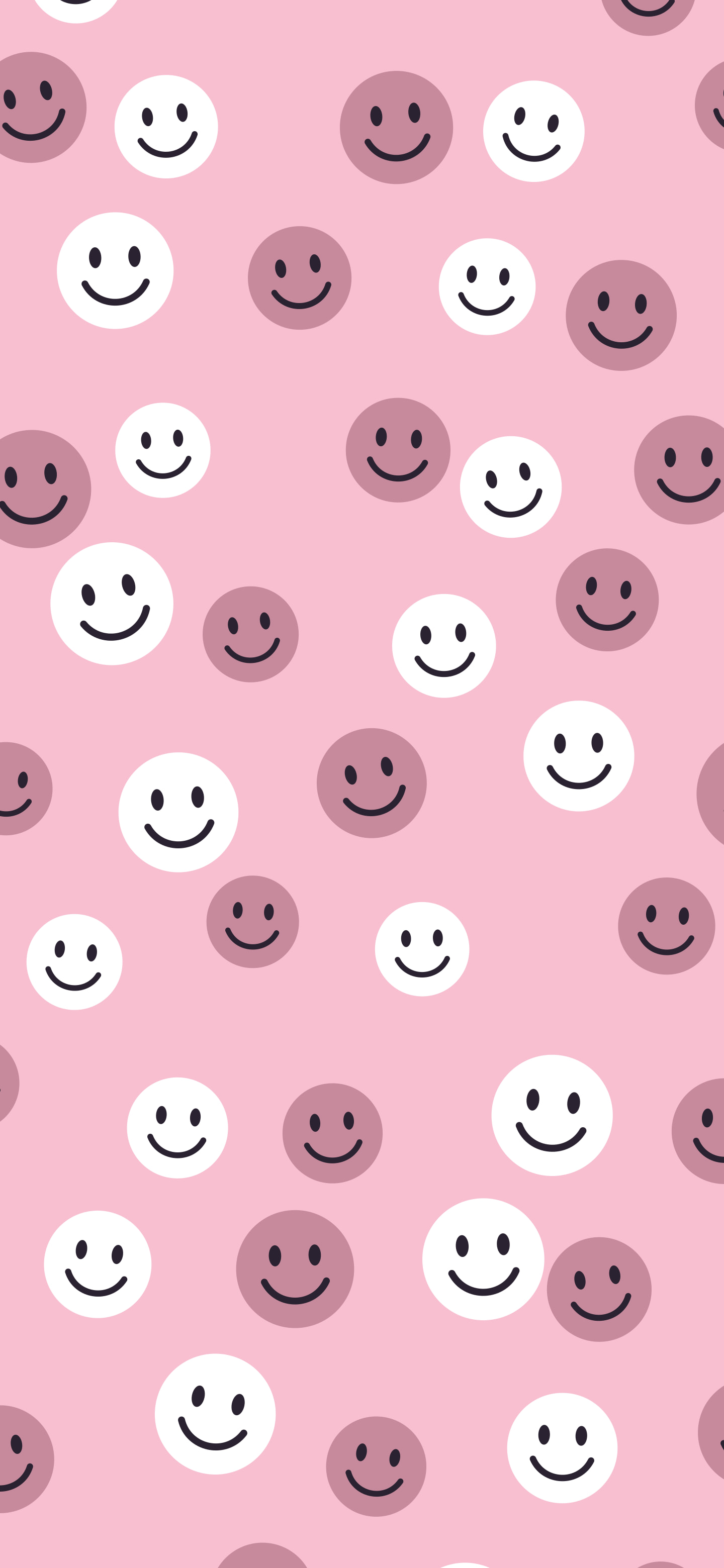 Light Pink Smiley Face Pattern wallpaper for iPhone and Android