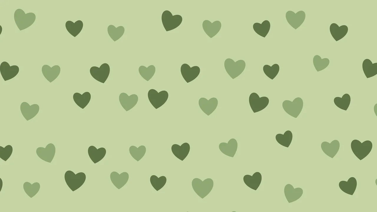 Matcha Heart Pattern desktop wallpaper in 4K