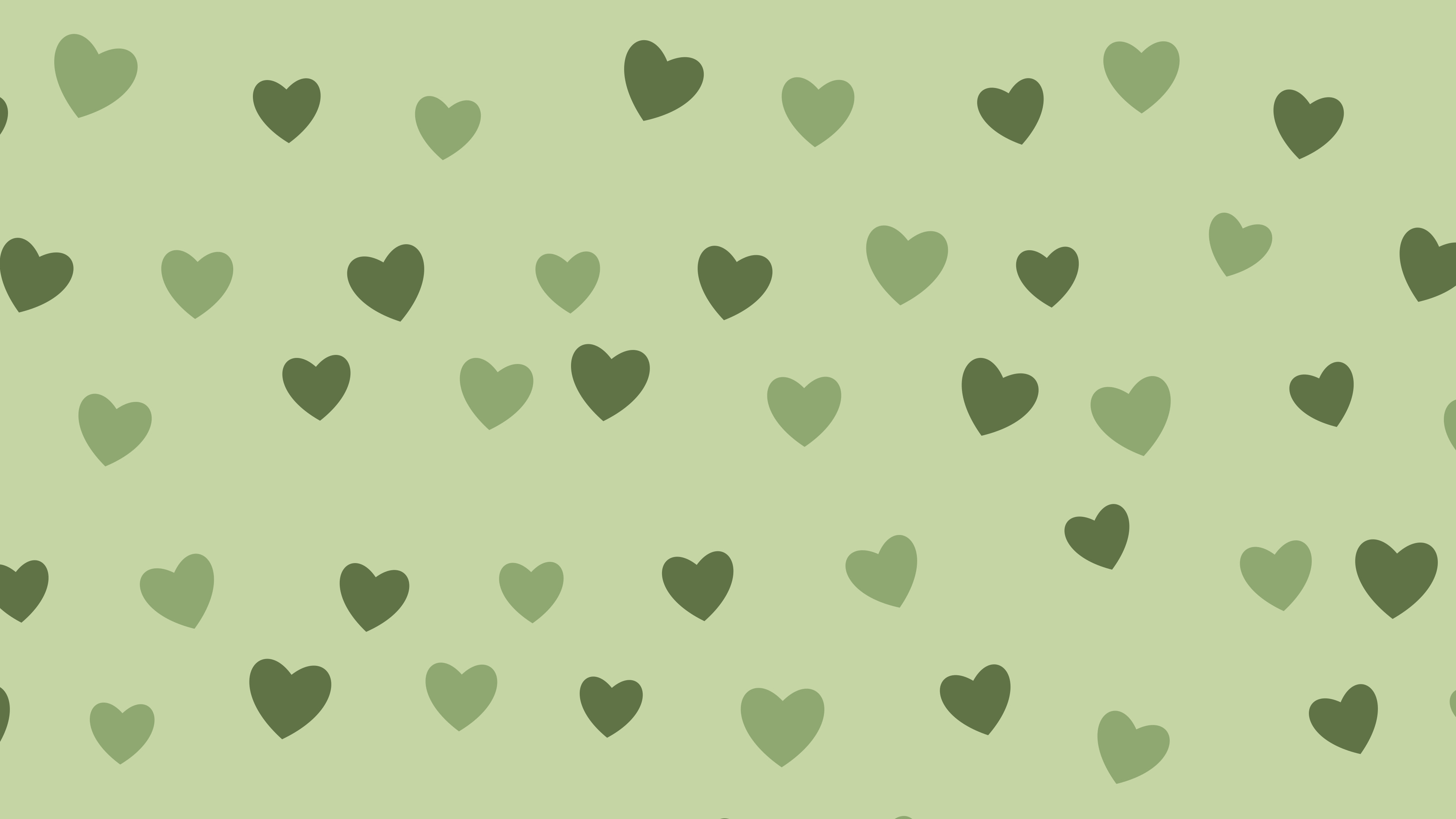 Matcha Heart Pattern desktop wallpaper in 4K