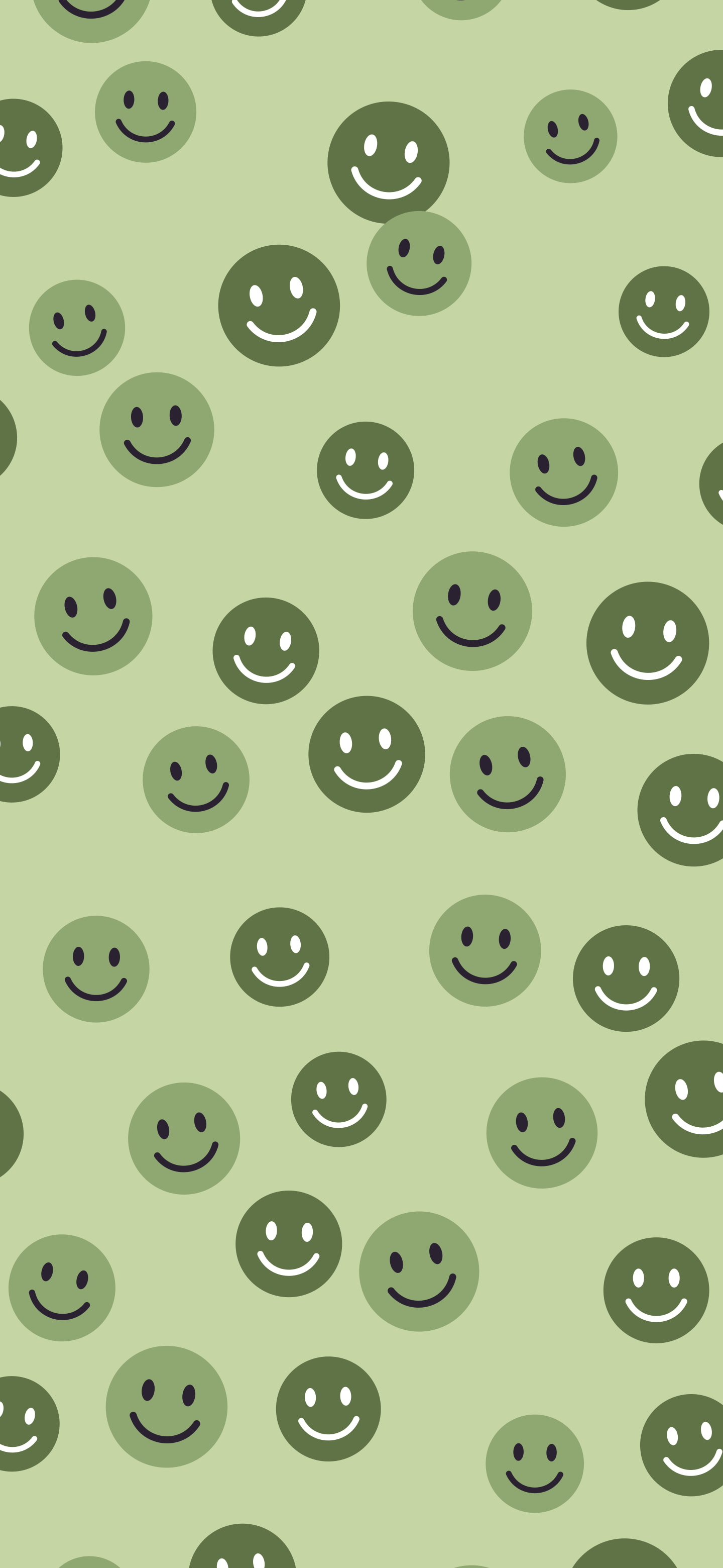 Matcha Smiley Face Pattern wallpaper for iPhone and Android