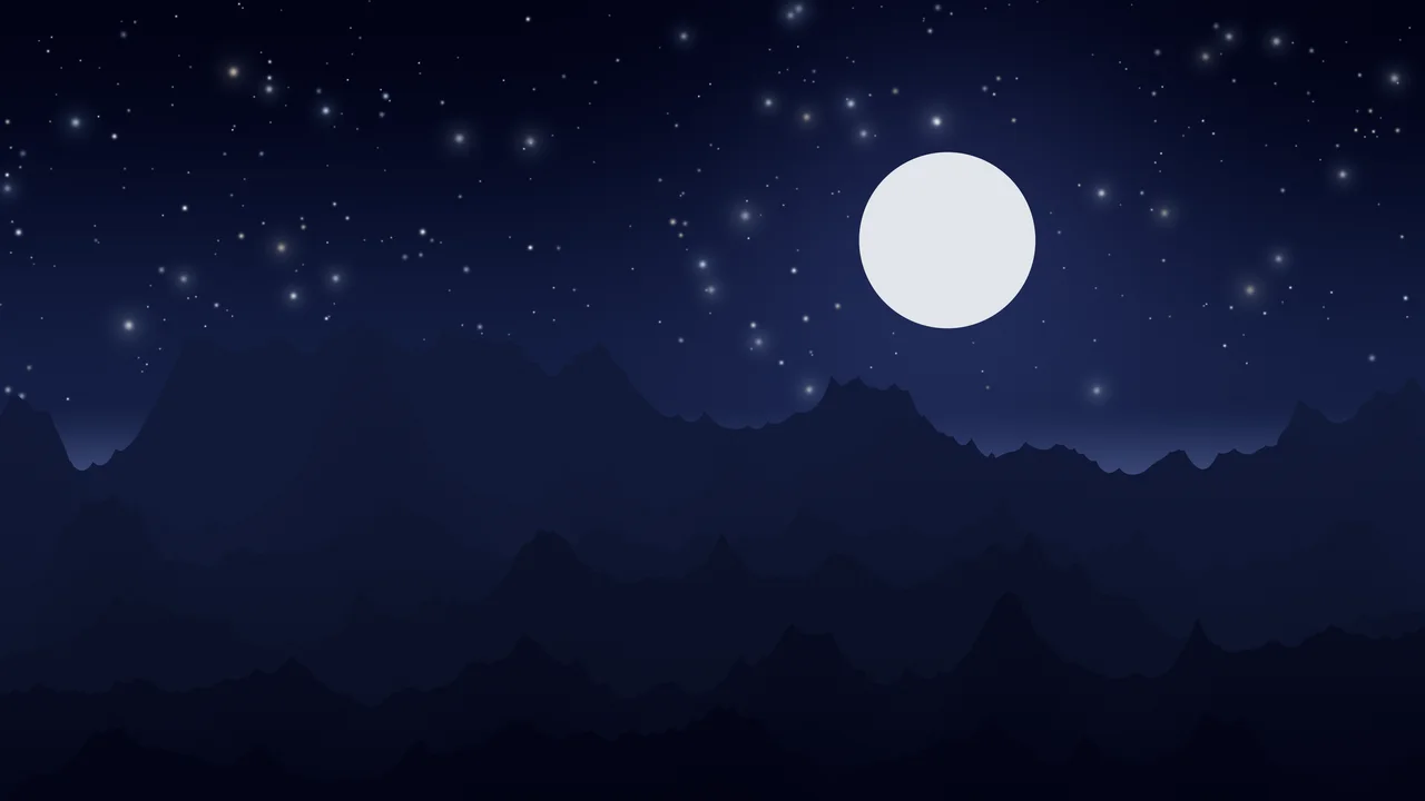 Midnight Blue Minimalist Mountain Landscape desktop wallpaper in 4K