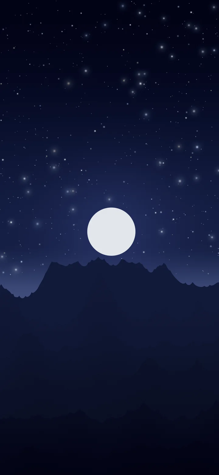 Midnight Blue Minimalist Mountain Landscape wallpaper for iPhone and Android