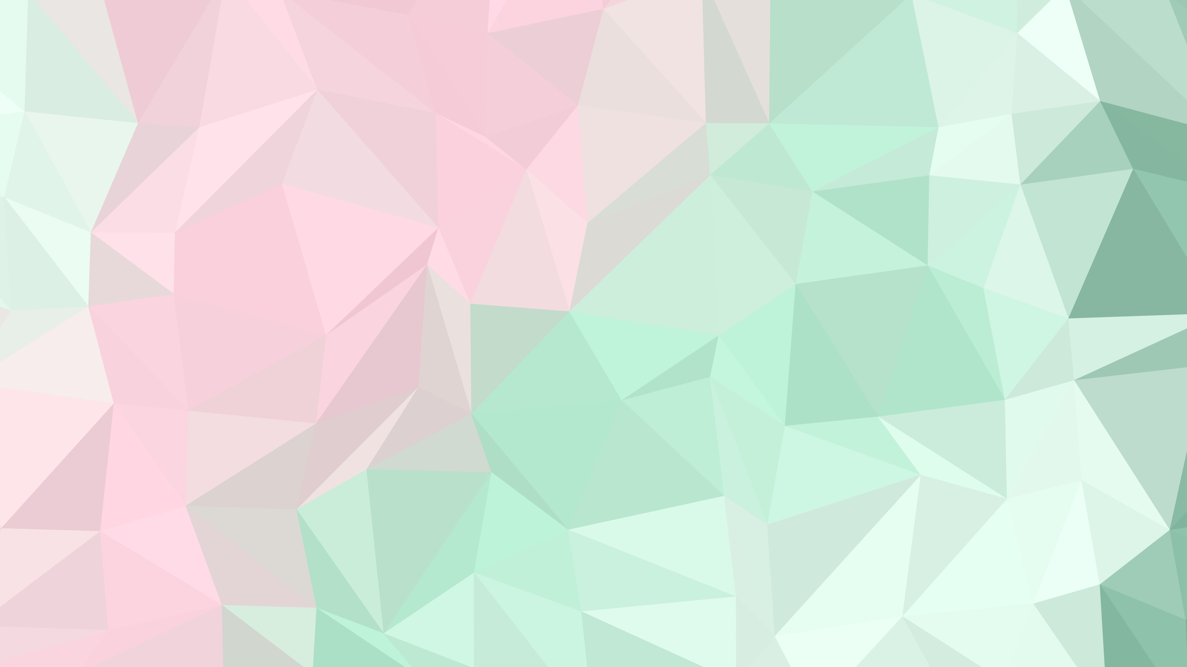 Mint and Pastel Pink Low Poly desktop wallpaper in 4K