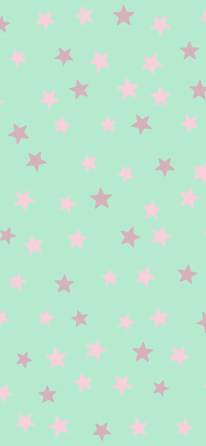 Mint and Pastel Pink Star Pattern wallpaper for iPhone and Android