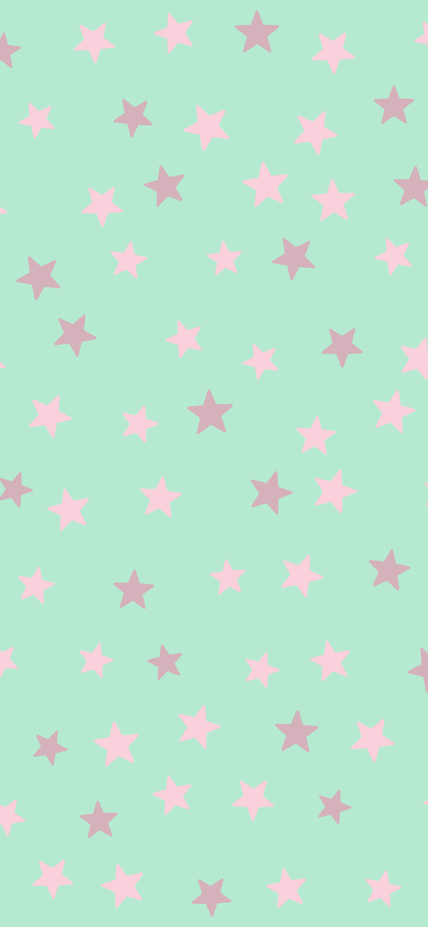 Mint and Pastel Pink Star Pattern wallpaper for iPhone and Android