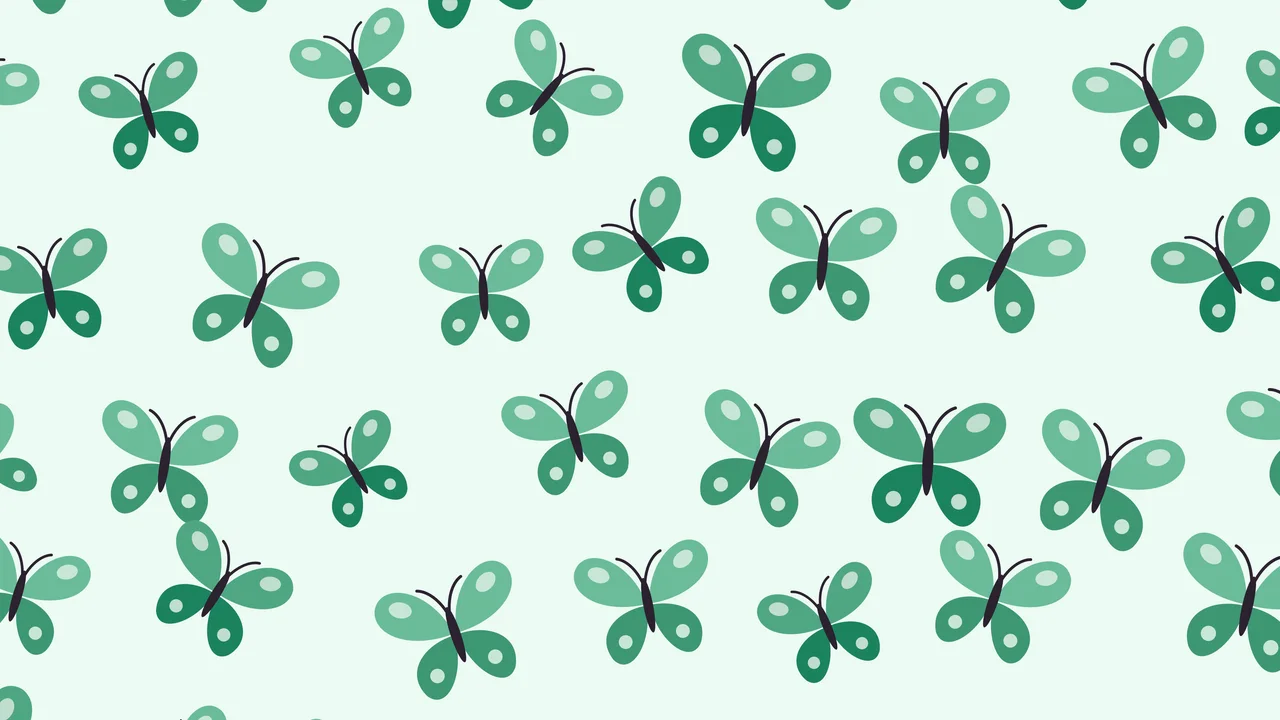 Mint Butterfly Pattern desktop wallpaper in 4K