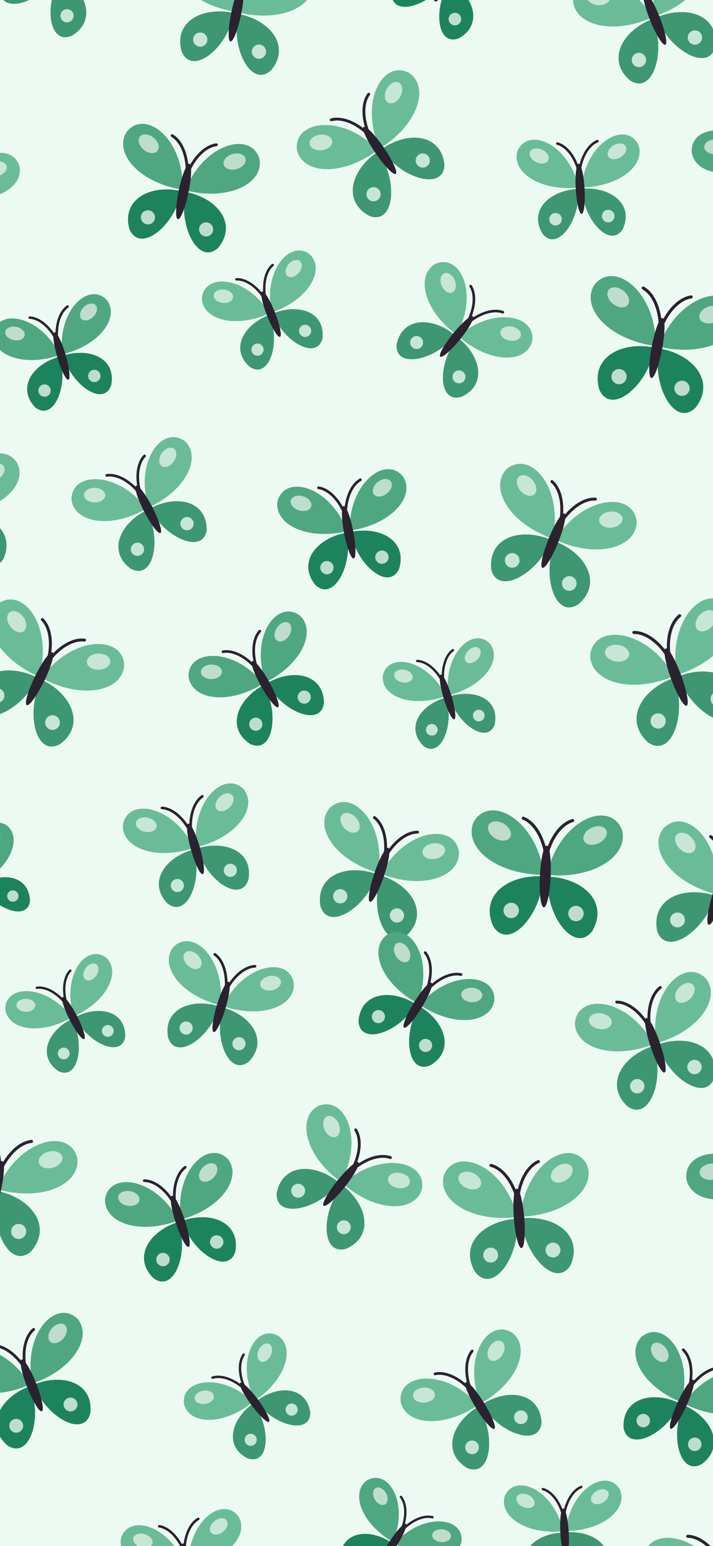 Mint Butterfly Pattern wallpaper for iPhone and Android