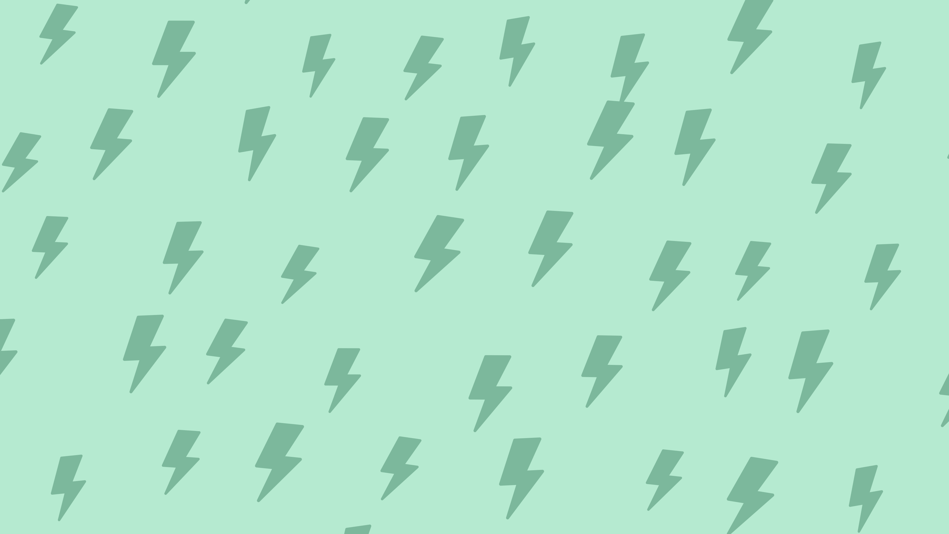 Mint Lightning Bolt Pattern desktop wallpaper in 4K