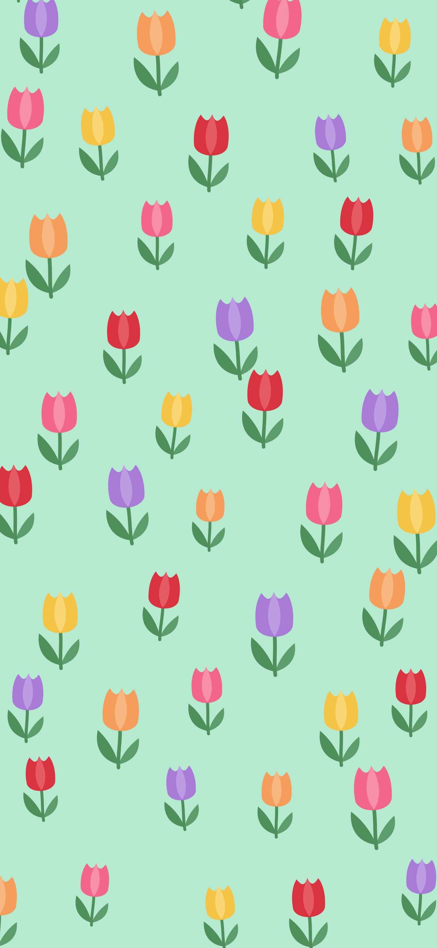 Mint Tulip Pattern wallpaper for iPhone and Android