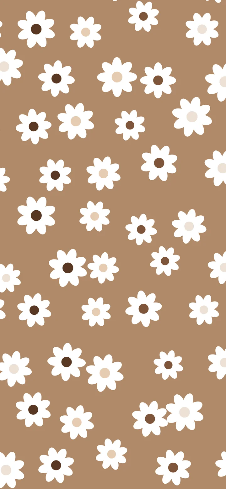 Mocha Daisy Flower Pattern wallpaper for iPhone and Android