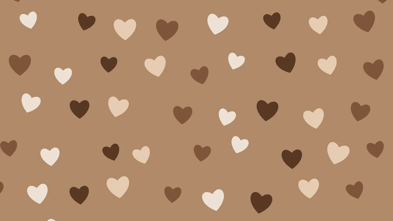 Mocha Heart Pattern desktop wallpaper in 4K