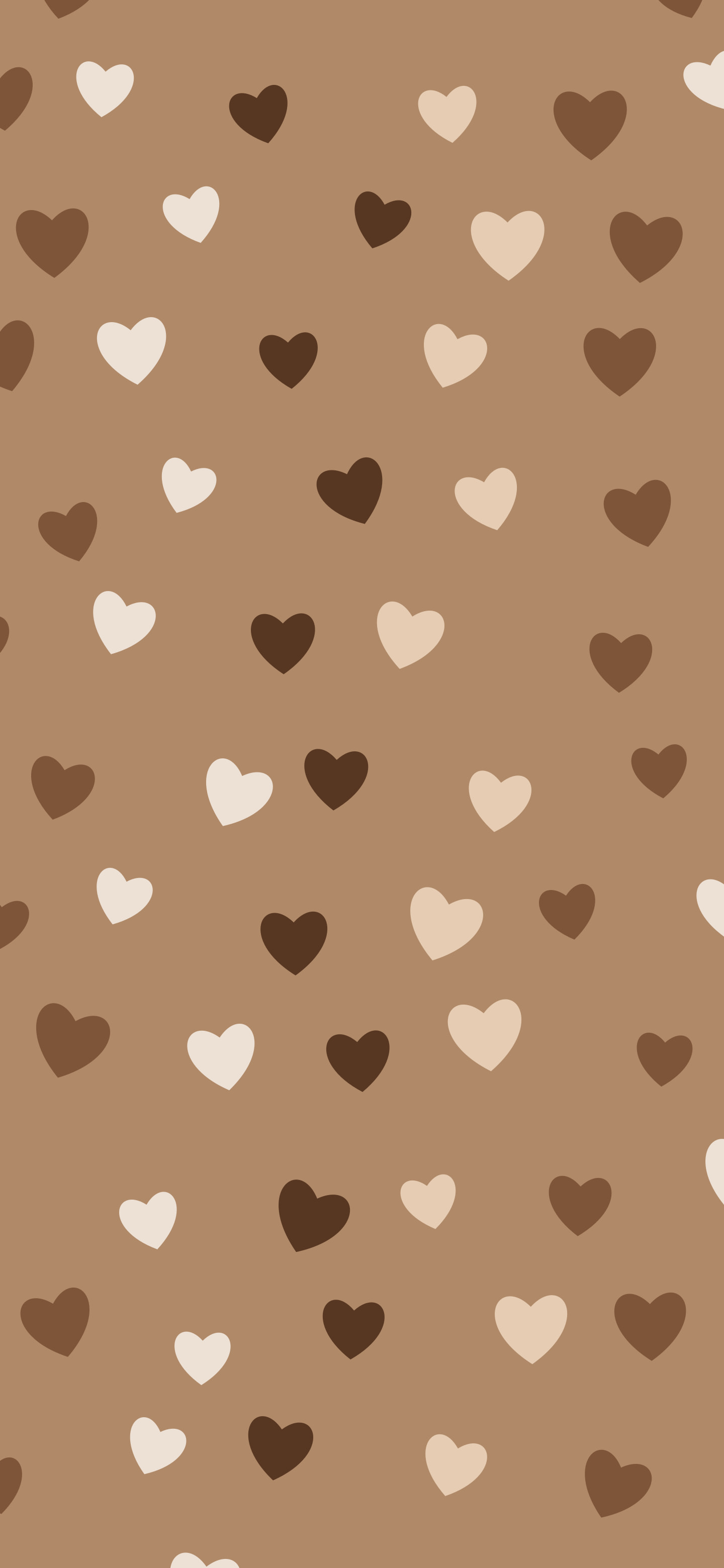 Mocha Heart Pattern wallpaper for iPhone and Android