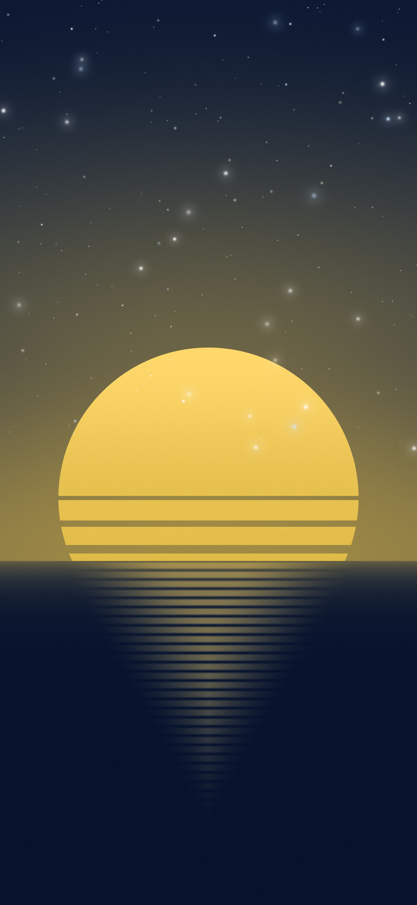 Navy and Gold Retro Striped Sun wallpaper for iPhone and Android