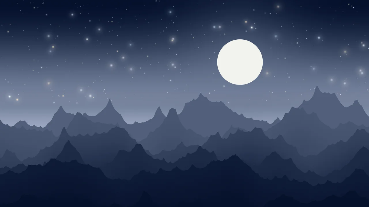 Navy and Ivory Minimalist Mountain Landscape desktop wallpaper in 4K