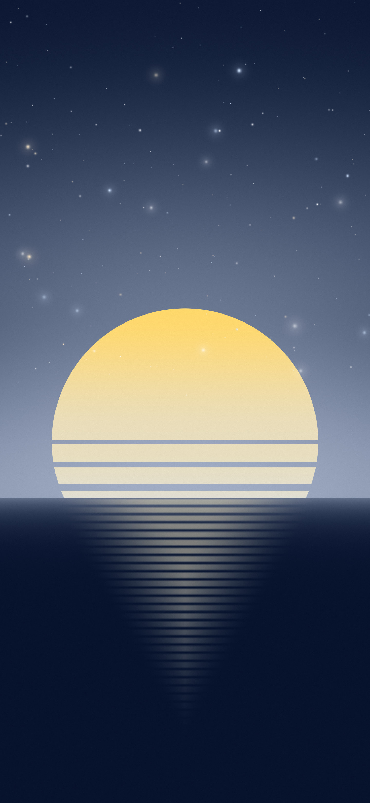 Navy and Ivory Retro Striped Sun wallpaper for iPhone and Android