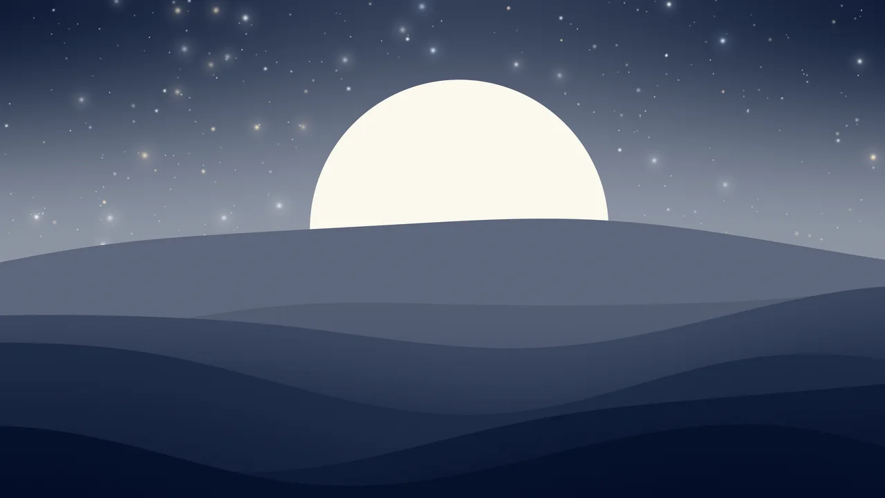 Navy and White Minimalist Sunset Hills desktop wallpaper in 4K