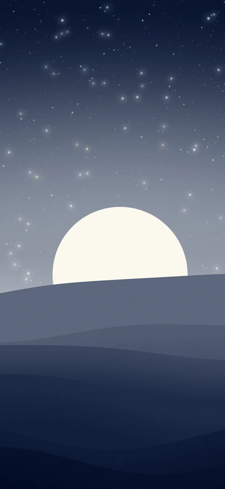 Navy and White Minimalist Sunset Hills wallpaper for iPhone and Android