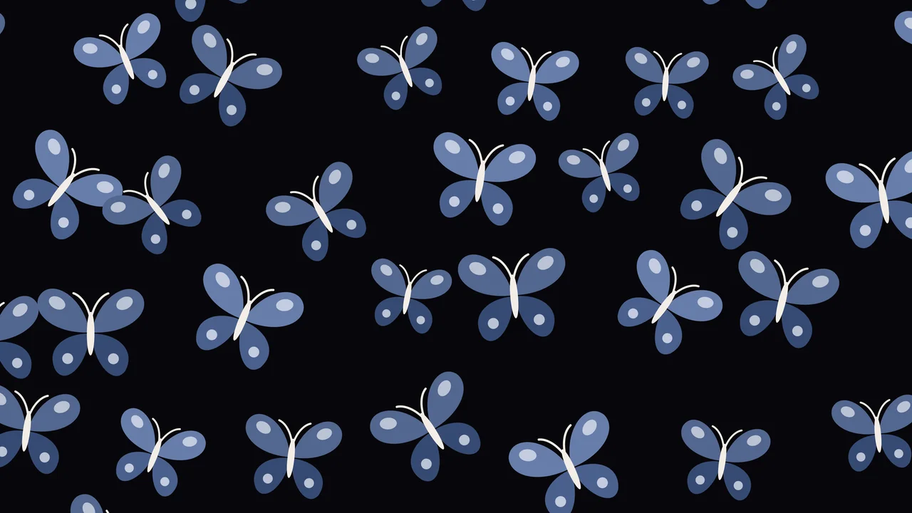 Navy Butterfly Pattern desktop wallpaper in 4K