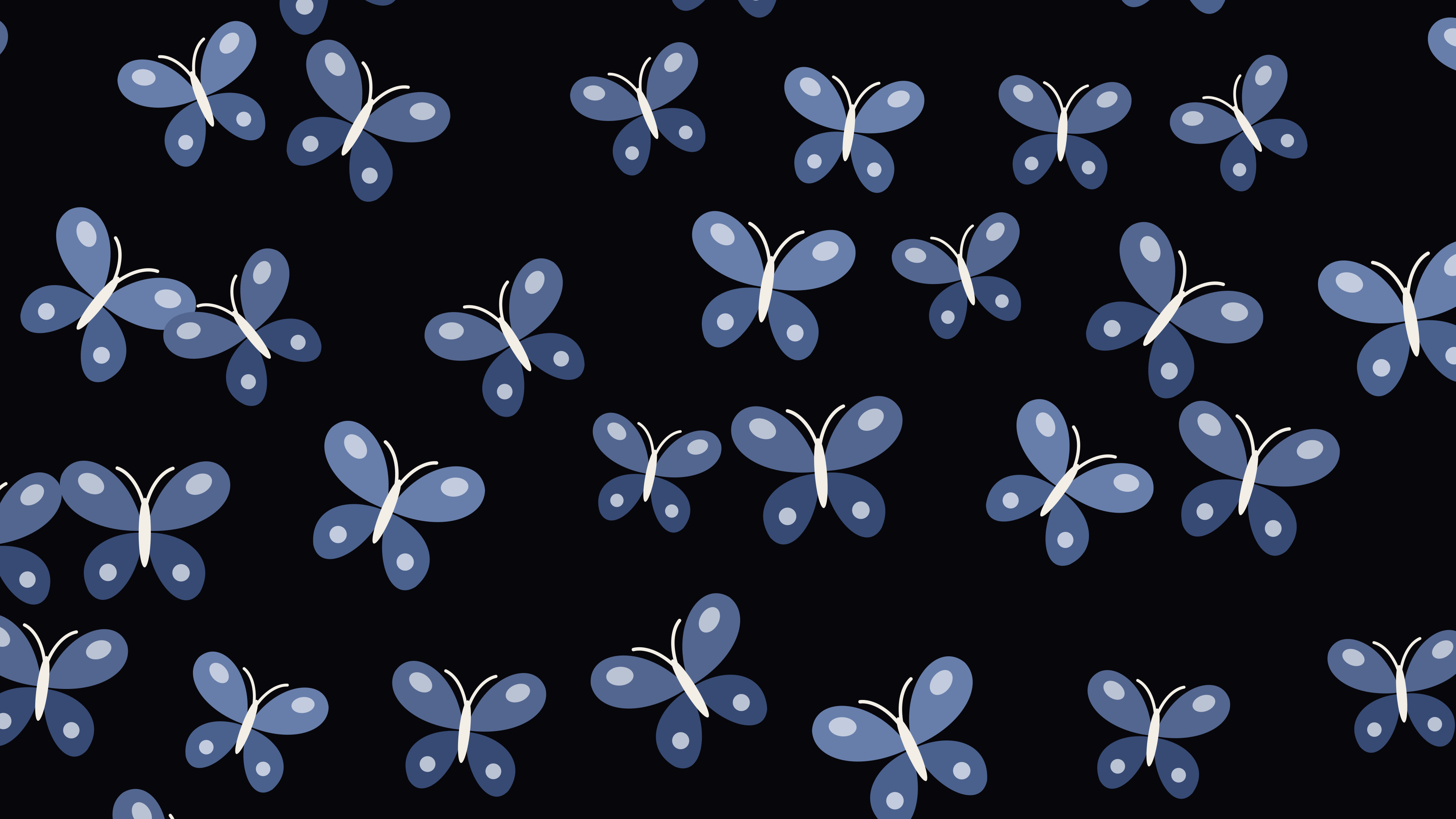 Navy Butterfly Pattern desktop wallpaper in 4K