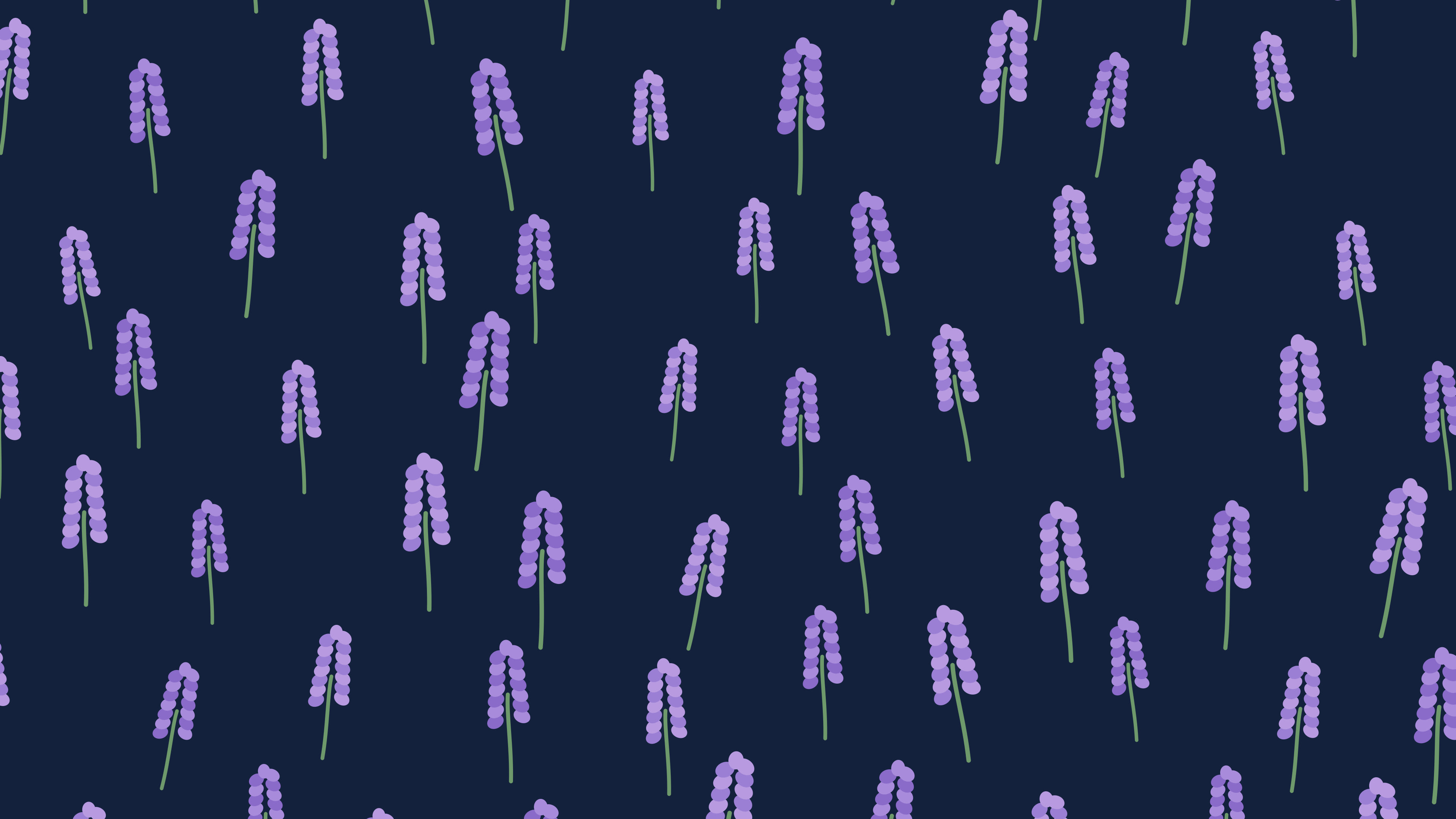 Navy Lavender Sprig Pattern desktop wallpaper in 4K