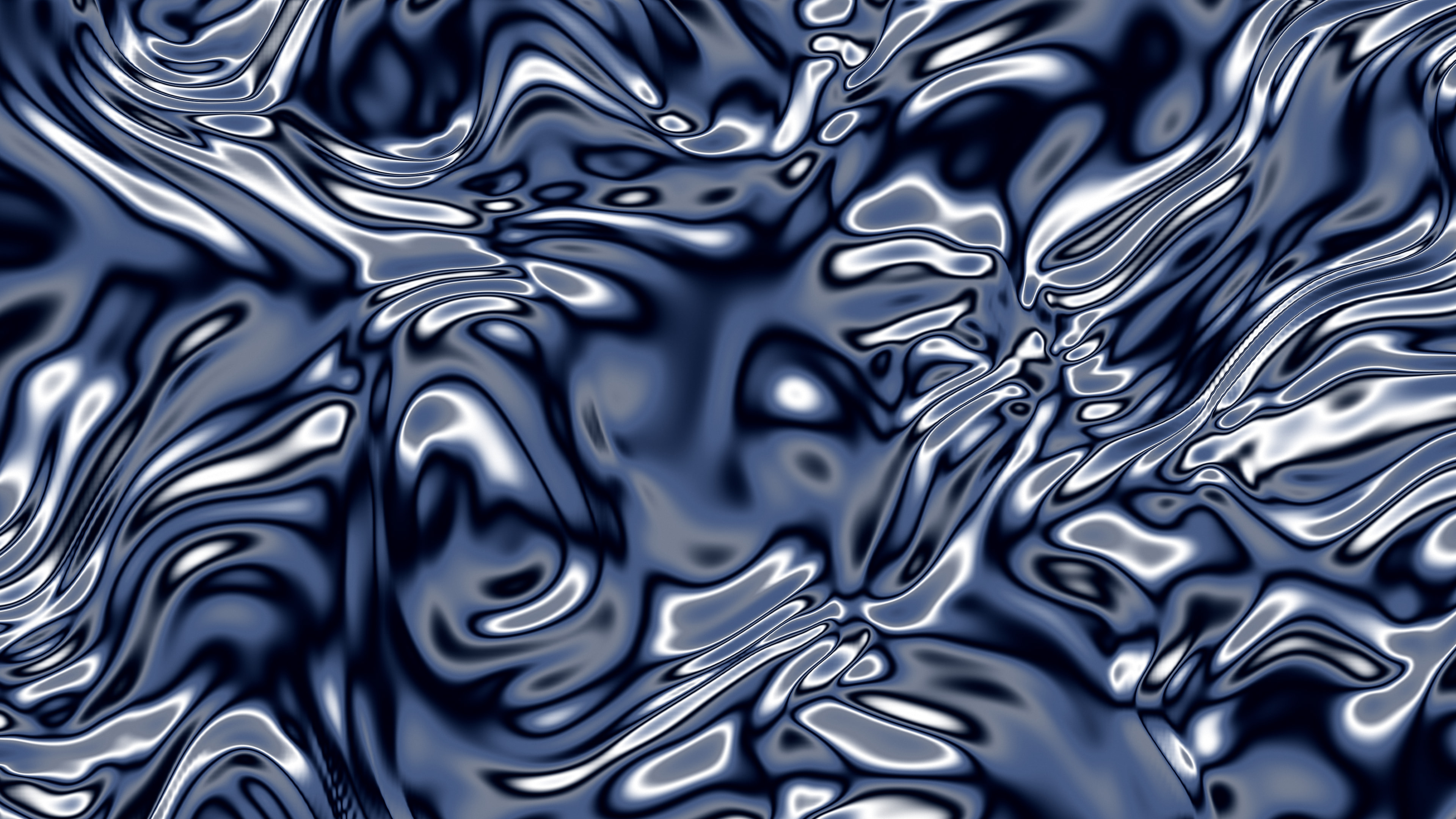 Navy Liquid Chrome desktop wallpaper in 4K