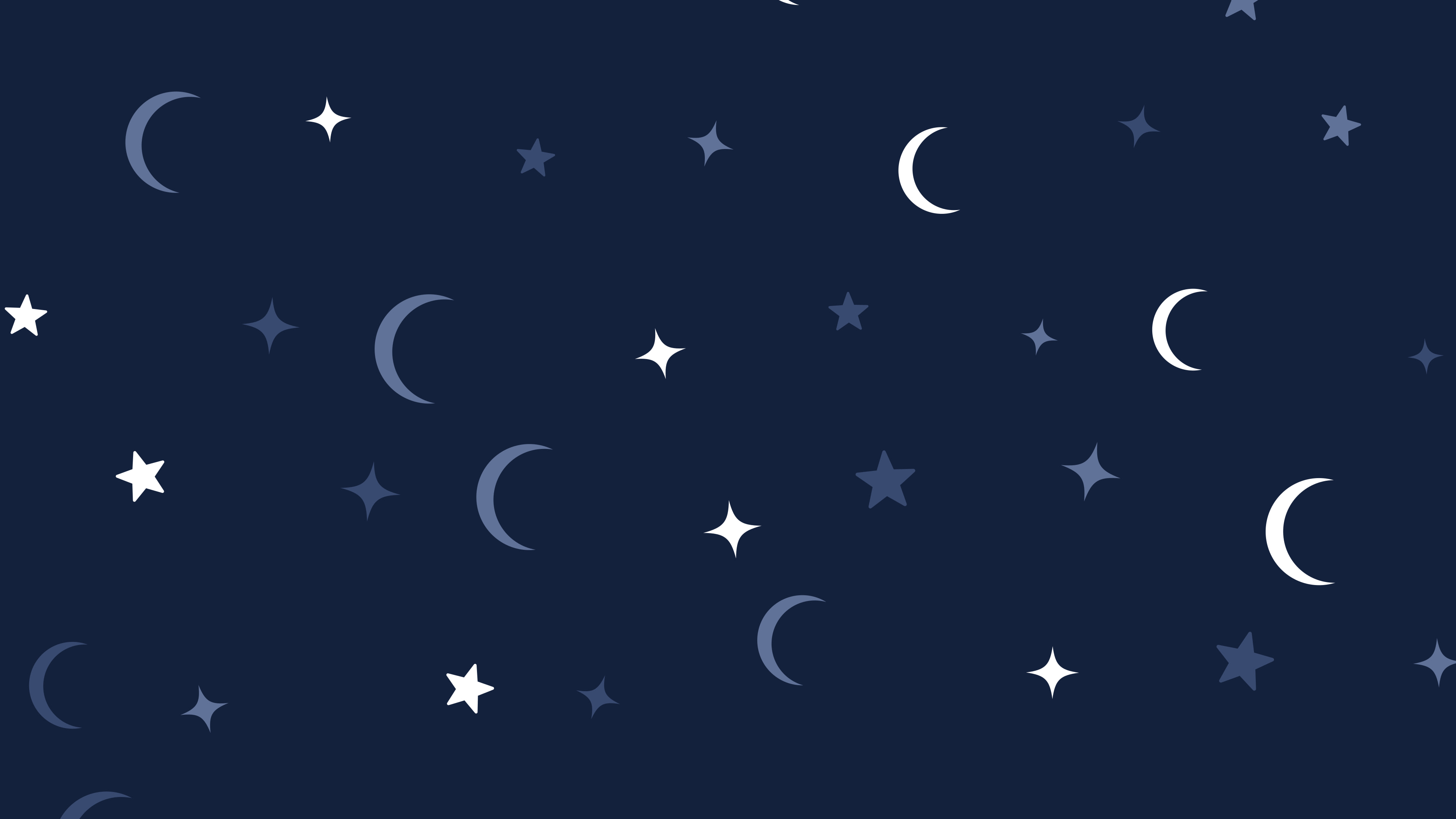 Navy Moon and Stars Pattern desktop wallpaper in 4K