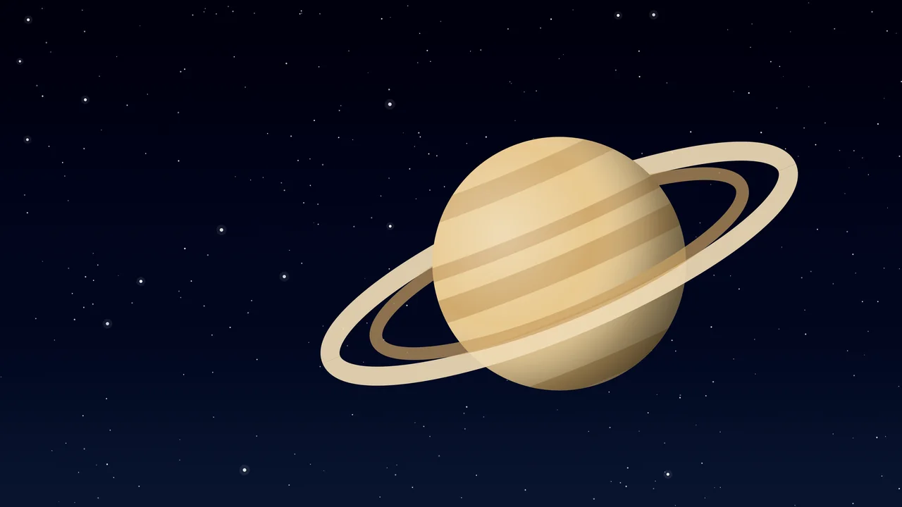 Navy Ringed Planet desktop wallpaper in 4K