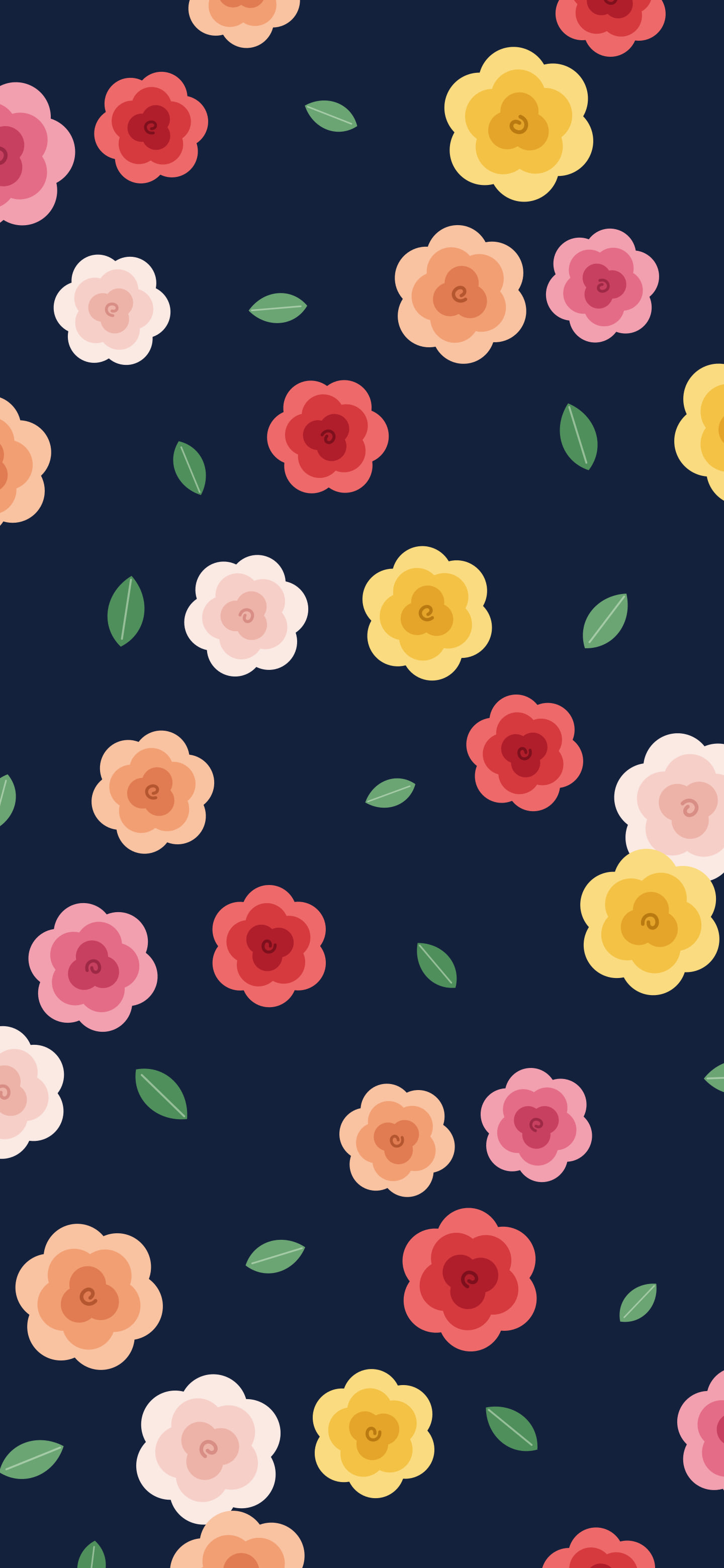 Navy Rose Pattern wallpaper for iPhone and Android