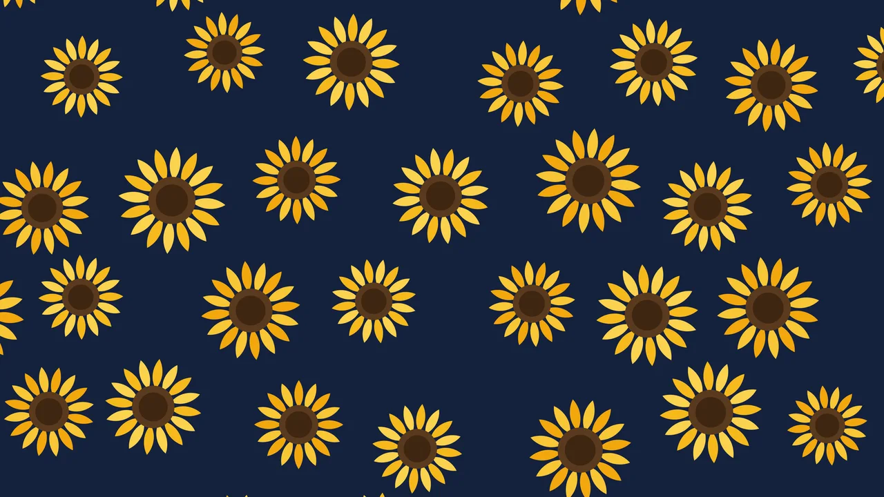 Navy Sunflower Pattern desktop wallpaper in 4K