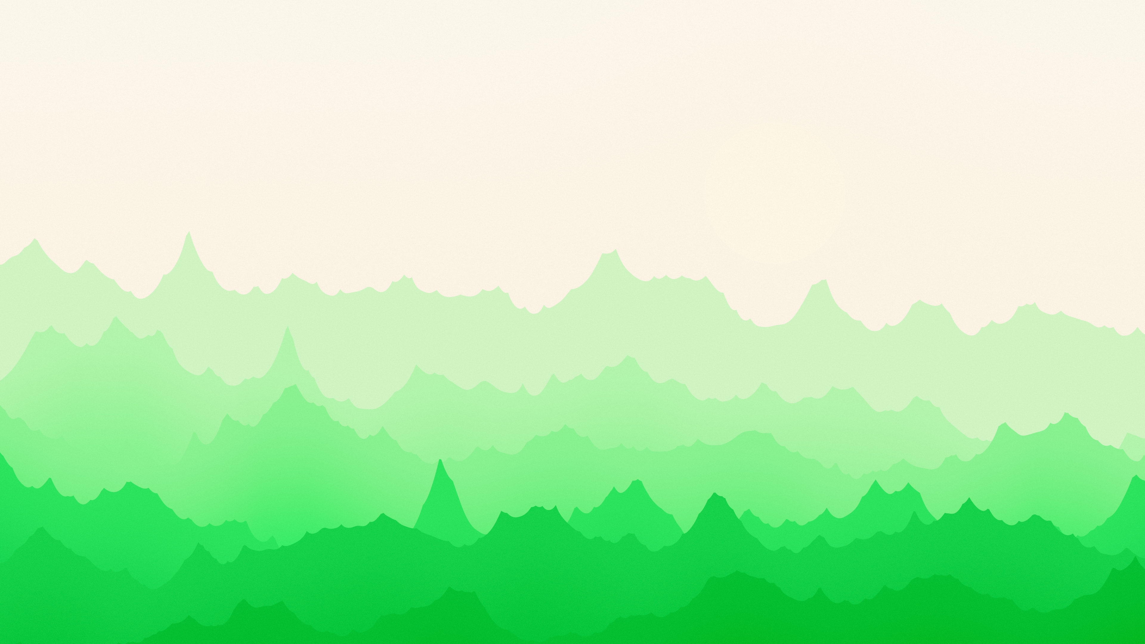 Neon Green and Cream Minimalist Mountain Landscape desktop wallpaper in 4K