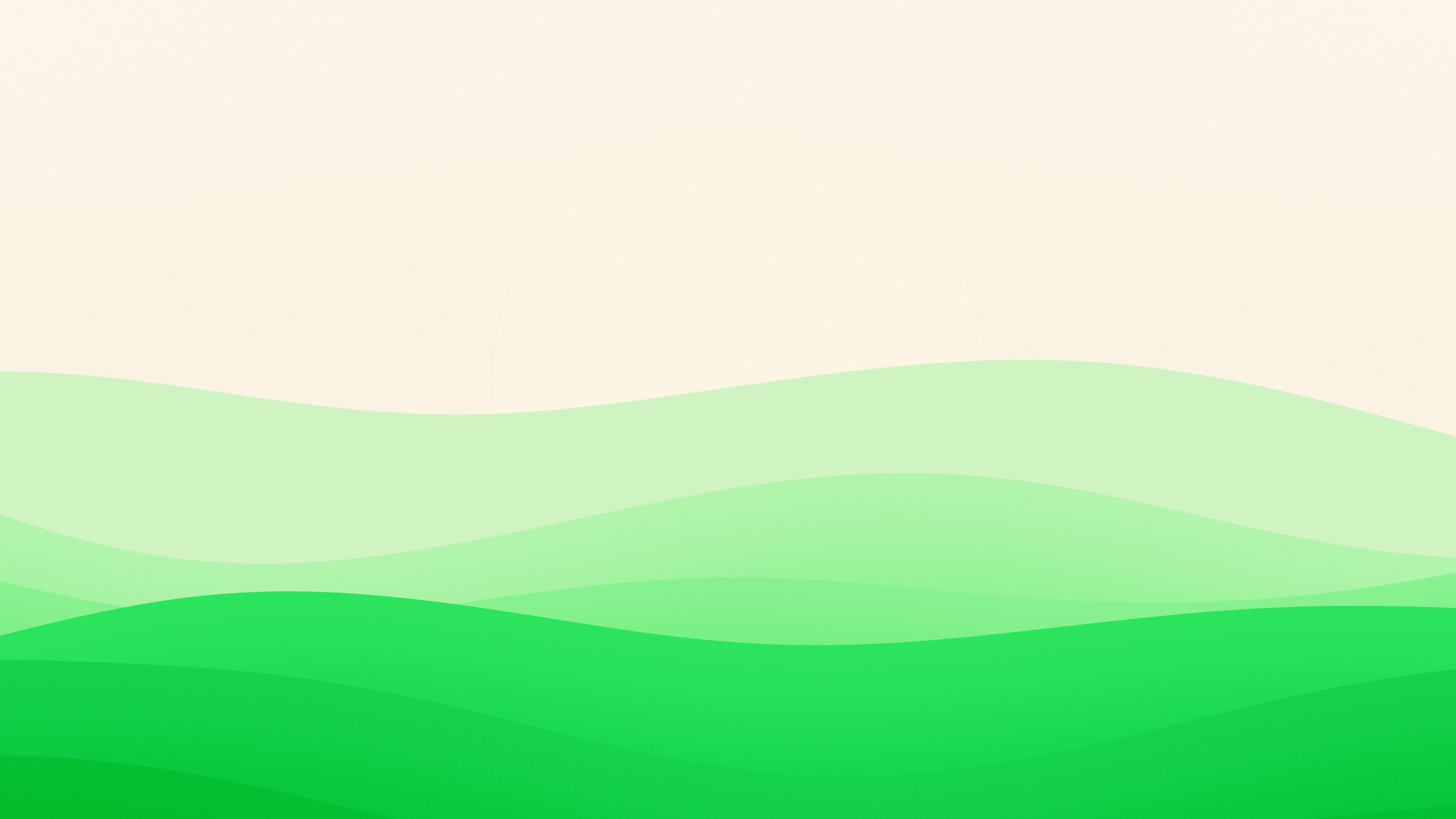 Neon Green and Cream Minimalist Sunset Hills desktop wallpaper in 4K