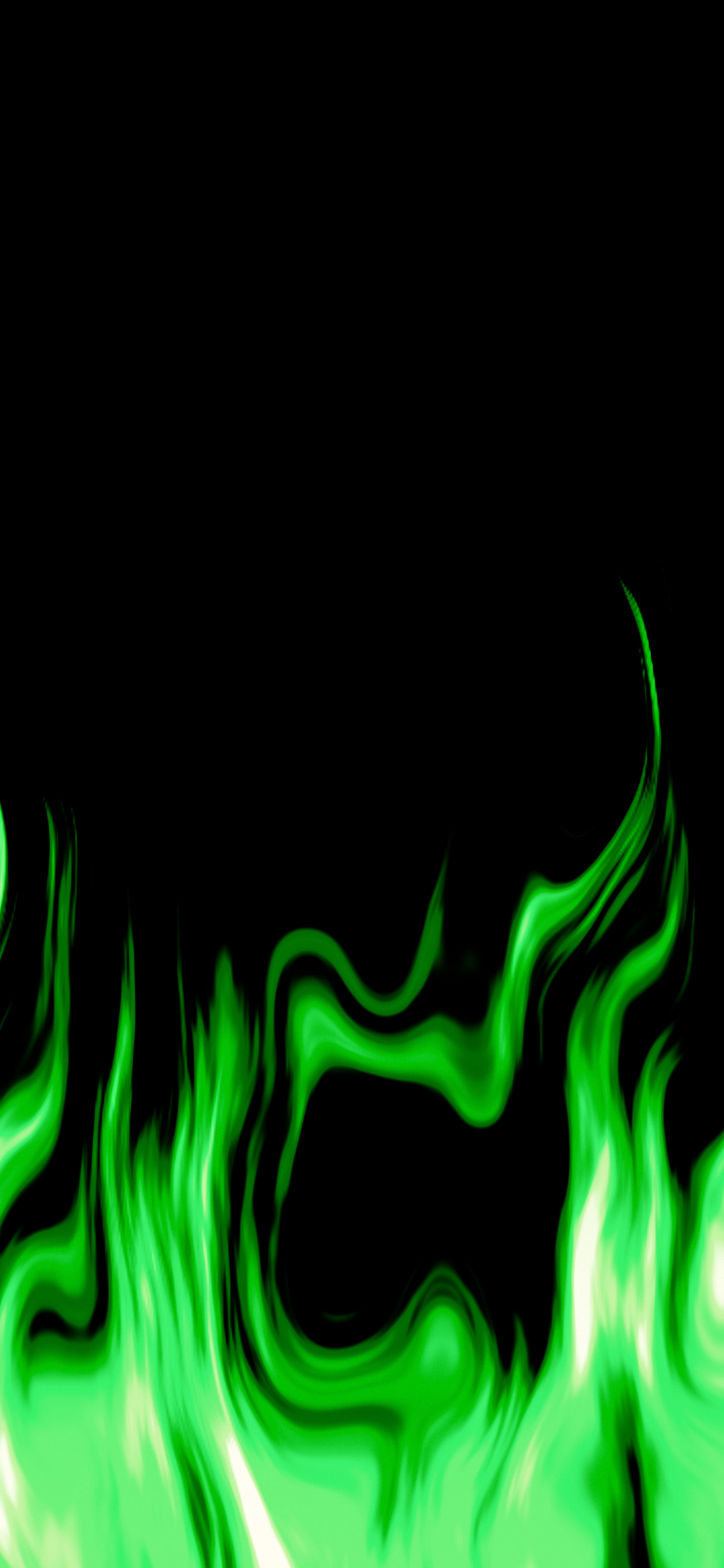 Neon Green Fire Flames wallpaper for iPhone and Android