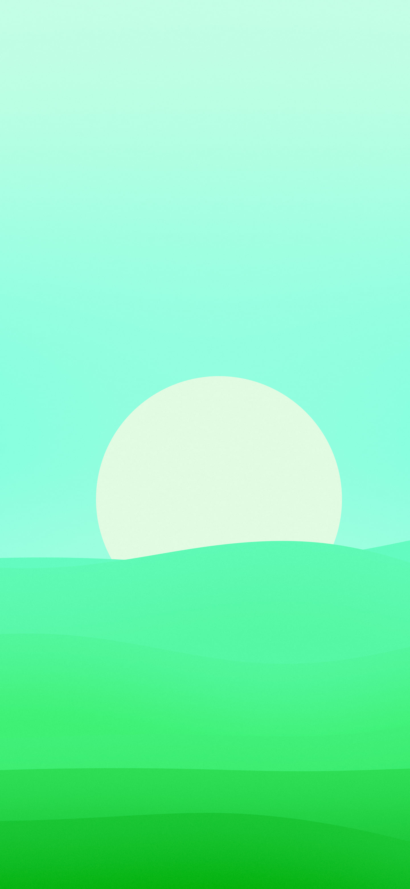 Neon Green Minimalist Sunset Hills wallpaper for iPhone and Android