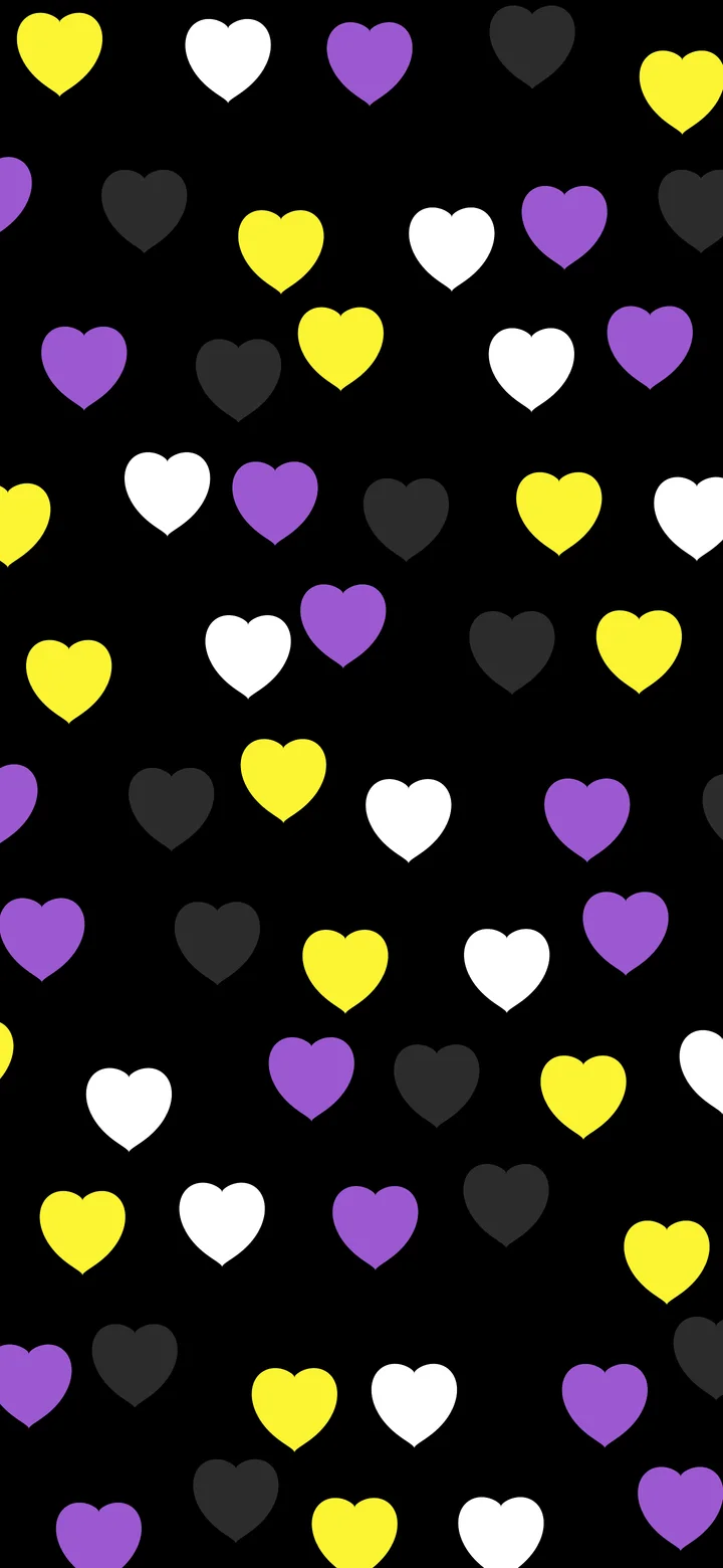 Nonbinary Pride Heart Pattern wallpaper for iPhone and Android